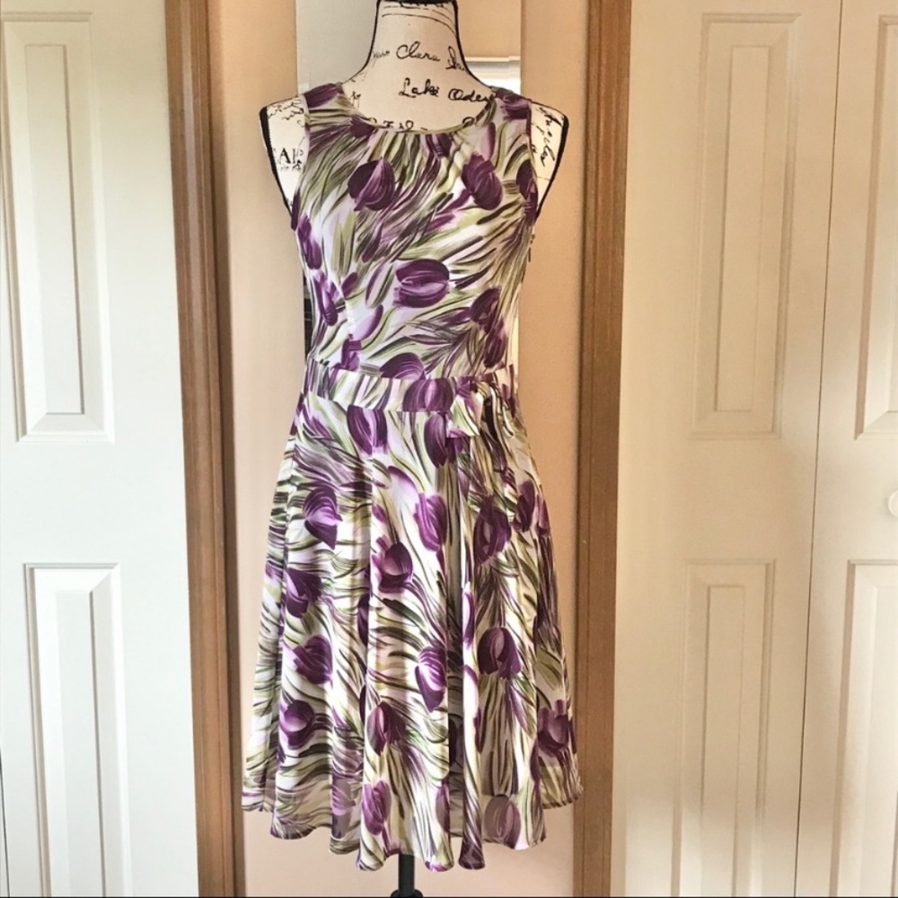 Flower Print Sleeveless Dress